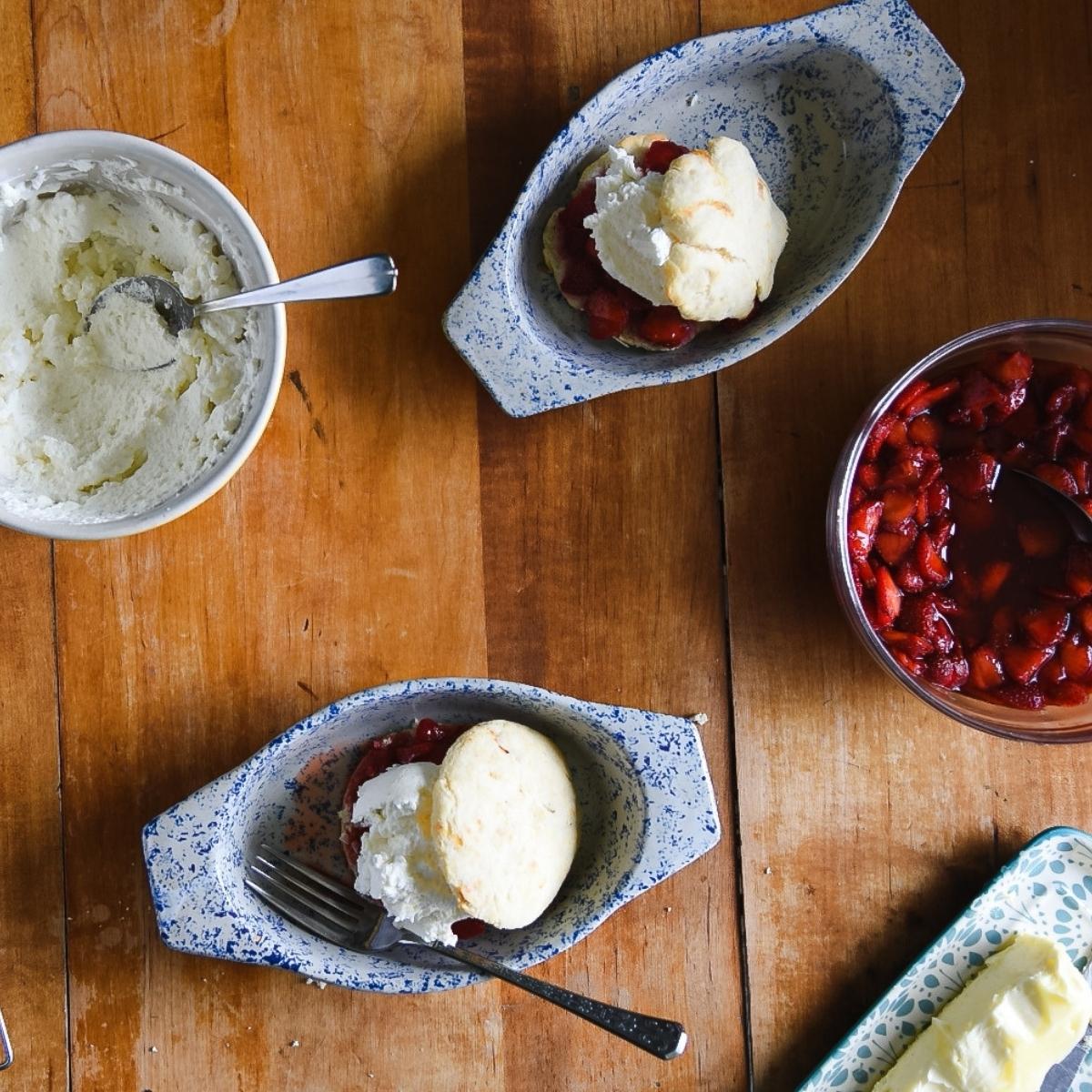 Strawberry Shortcake with Homemade Whipped Cream