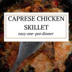 Caprese chicken skillet, easy one-pot dinner-pinterest graphic