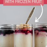 meal prep yogurt cups with frozen fruit-pinterest graphic