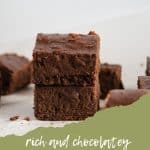 rich and chocolatey sourdough brownies-pinterest graphic