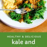 kale and sweet potato hash pinterest graphic