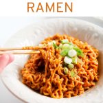 rich and cream spicy peanut ramen -pinterest graphic