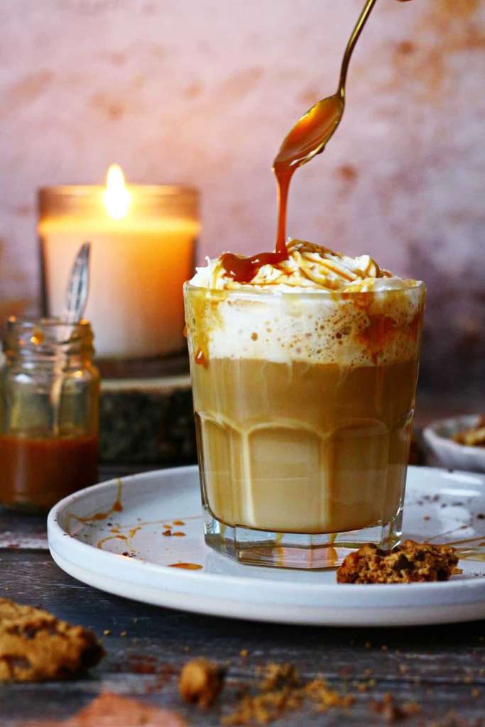 homemade caramel latte