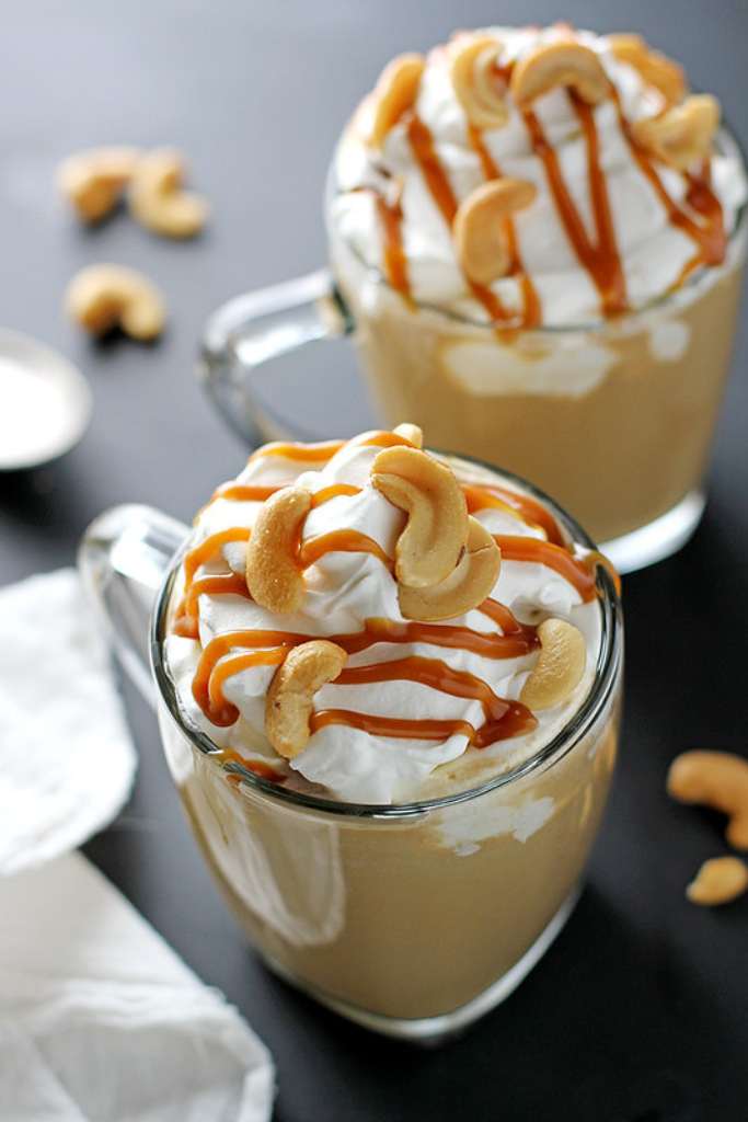 salted caramel cashew latte