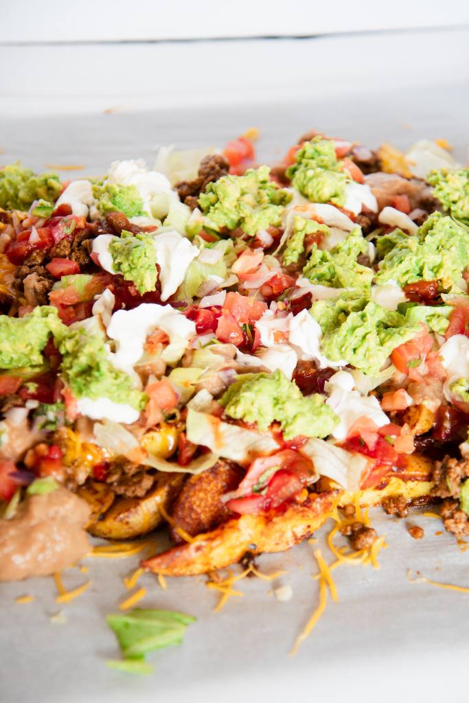 an overhead shot of nacho fries