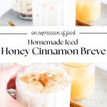 homemade iced honey cinnamon breve - Pinterest graphic