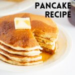 the best homemade pancake recipe = Pinterest graphic