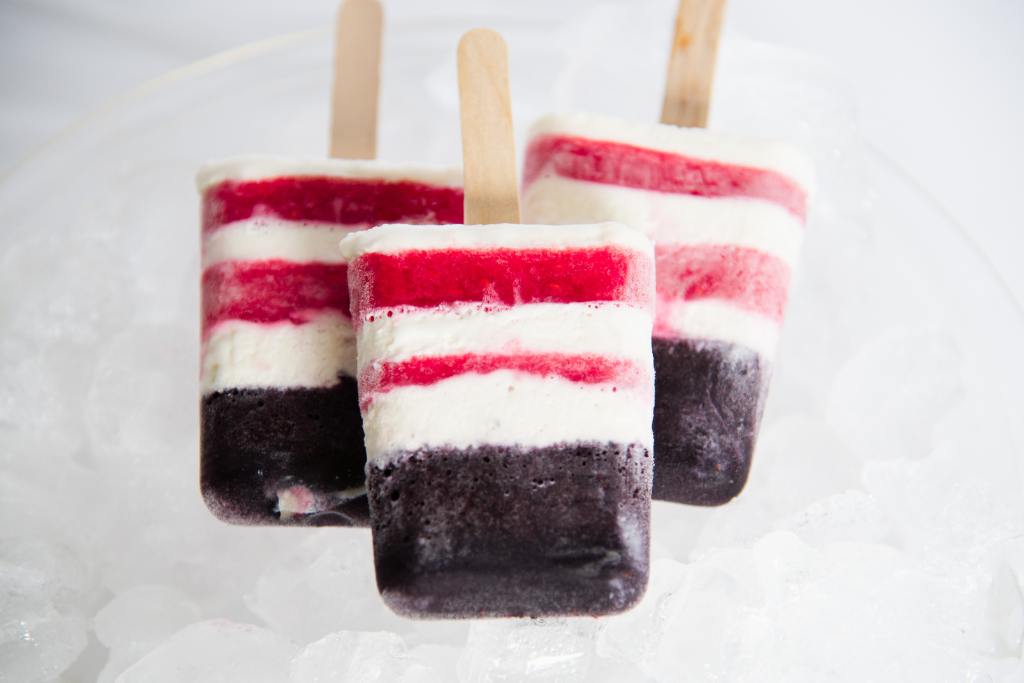 three popsicles stacked on top of each other