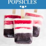 red white and blue cheesecake popsicles - pinterest graphic