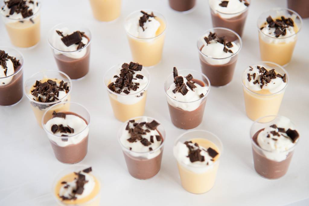 a table of Baileys Irish Cream Pudding Shots