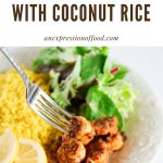 blackened shrimp with coconut rice - Pinterest graphic