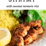 blackened shrimp with coconut turmeric rice - Pinterest graphic