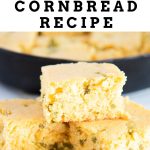 Jalapeno Cheddar cornbread recipe - Pinterest graphic