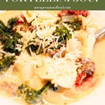 creamy tuscan tortellini soup - pinterest graphic