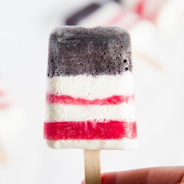 Red White and Blue Cheesecake Popsicles