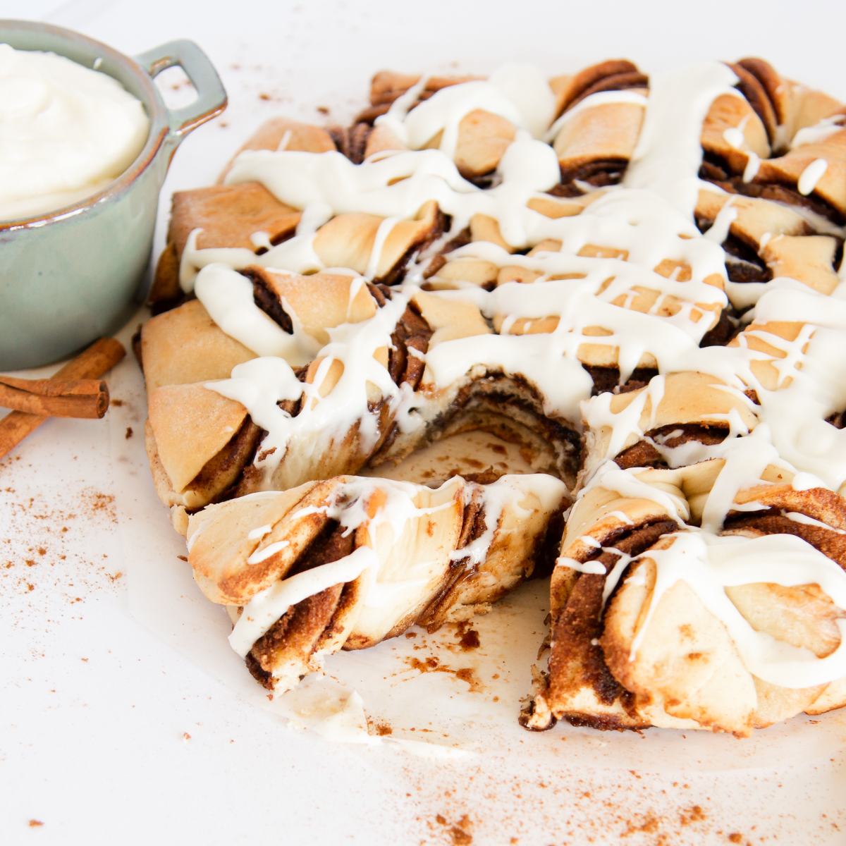 Cinnamon Sugar Star Bread (with Cream Cheese Icing)