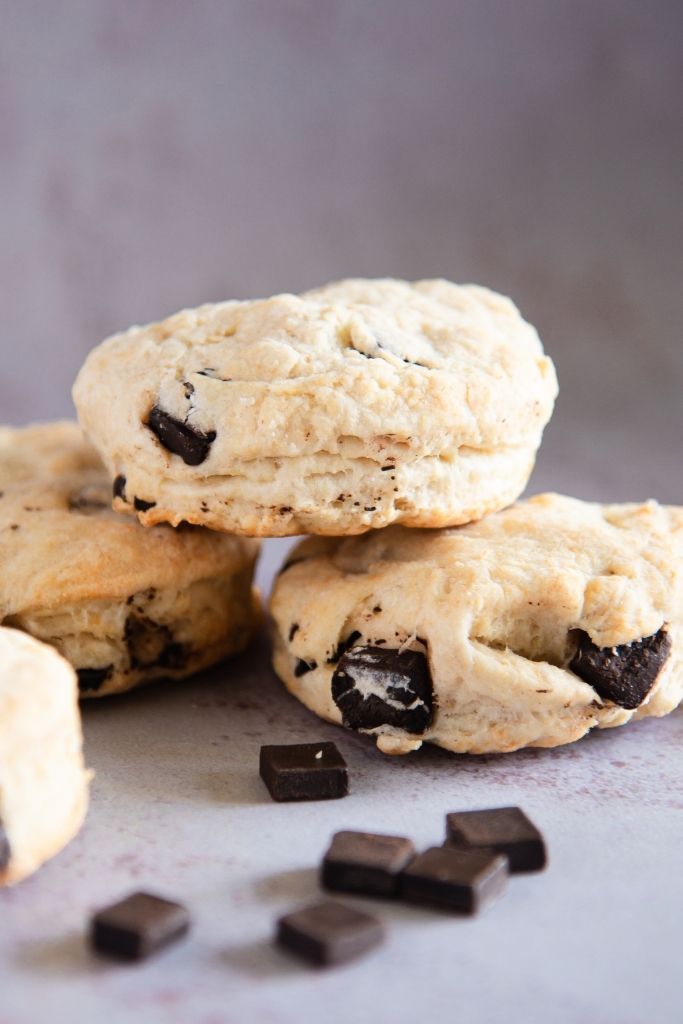 a close up of a stack of biscuits