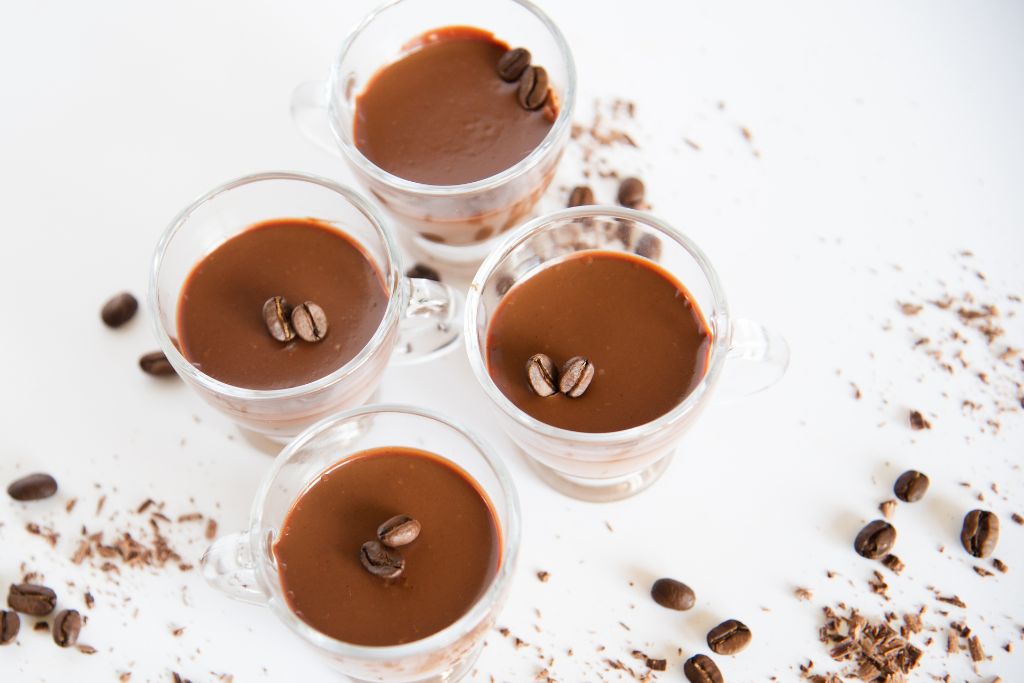 four finished coffee shots