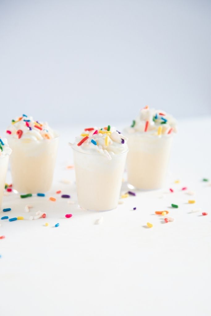 a close up of three shots