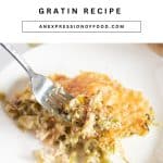 Brussels sprout gratin recipe - Pinterest graphic