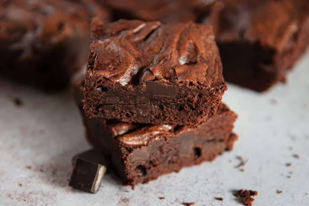 two brownies stacked on top of each other