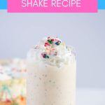 birthday cake shake recipe - Pinterest graphic