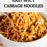 easy spicy cabbage noodles - Pinterest graphic