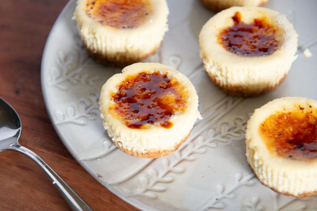 mini cheesecakes in a plate