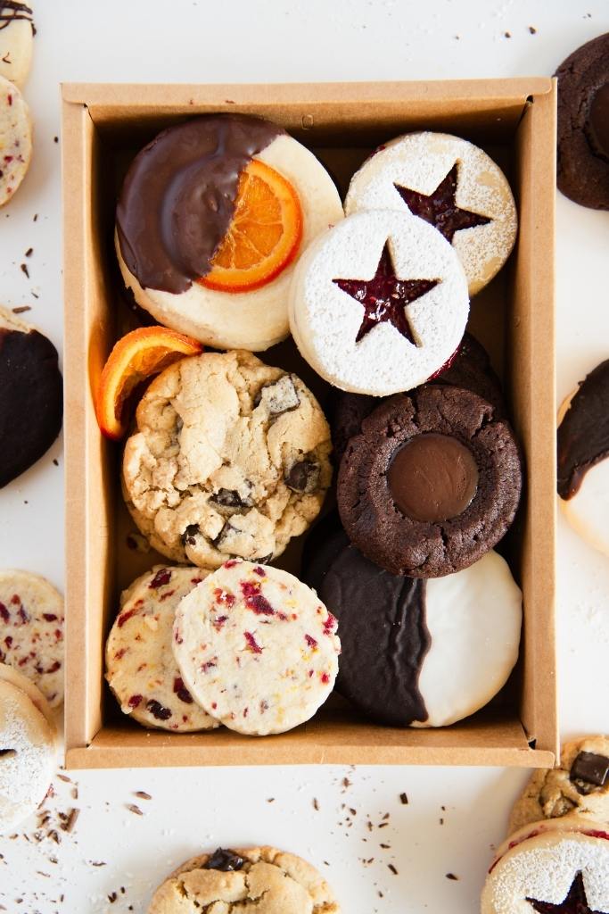 an overhead shot of a finished cookie box