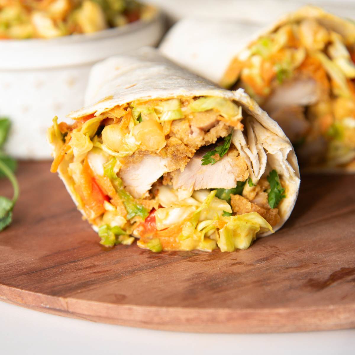 crispy chicken wraps featured image