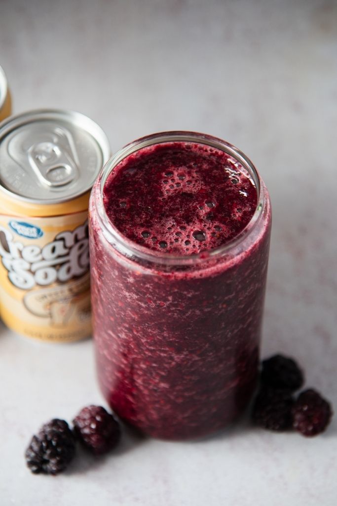 an overhead shot of a blackberry slushy 