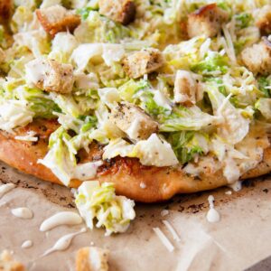 Caesar salad pizza featured image