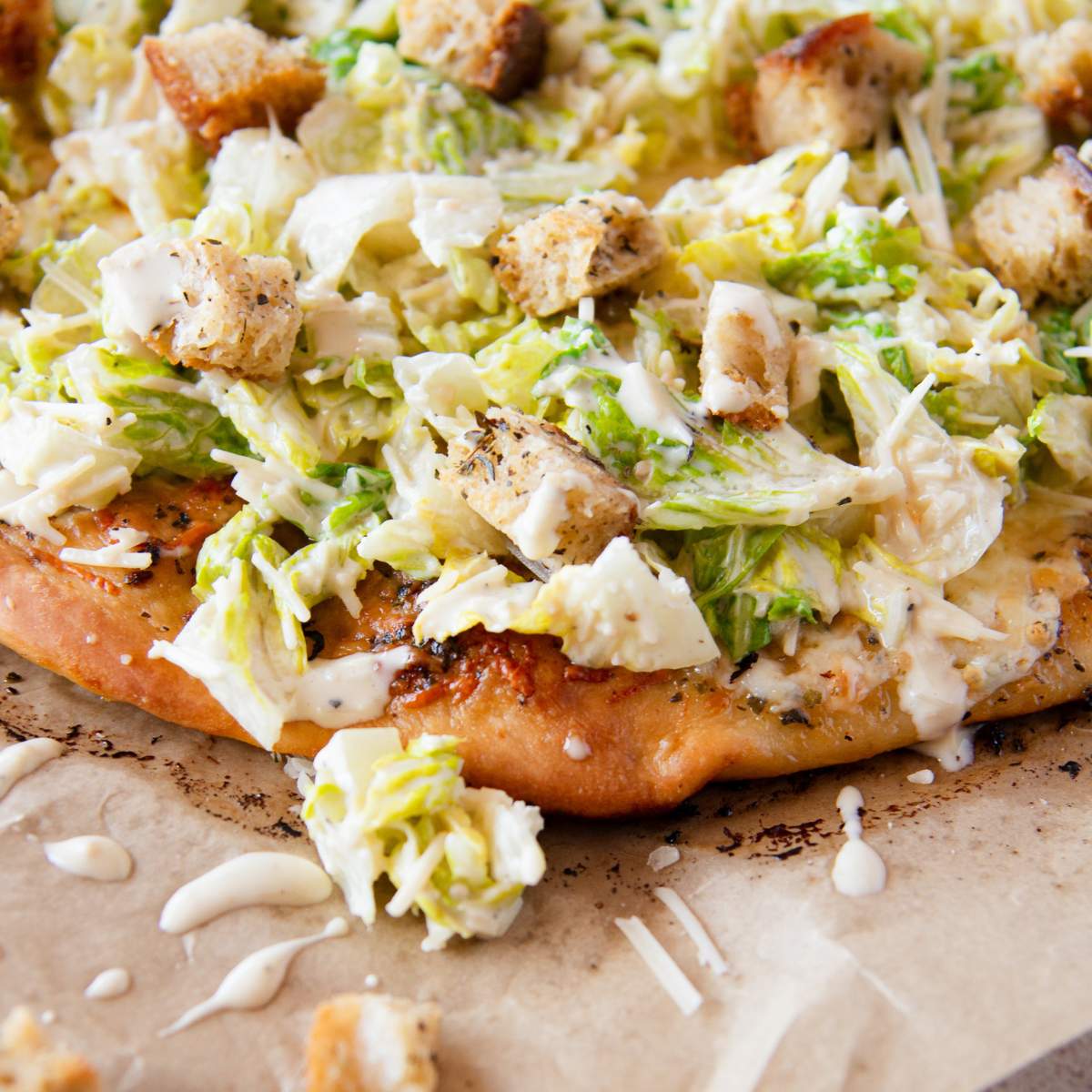 Caesar salad pizza featured image